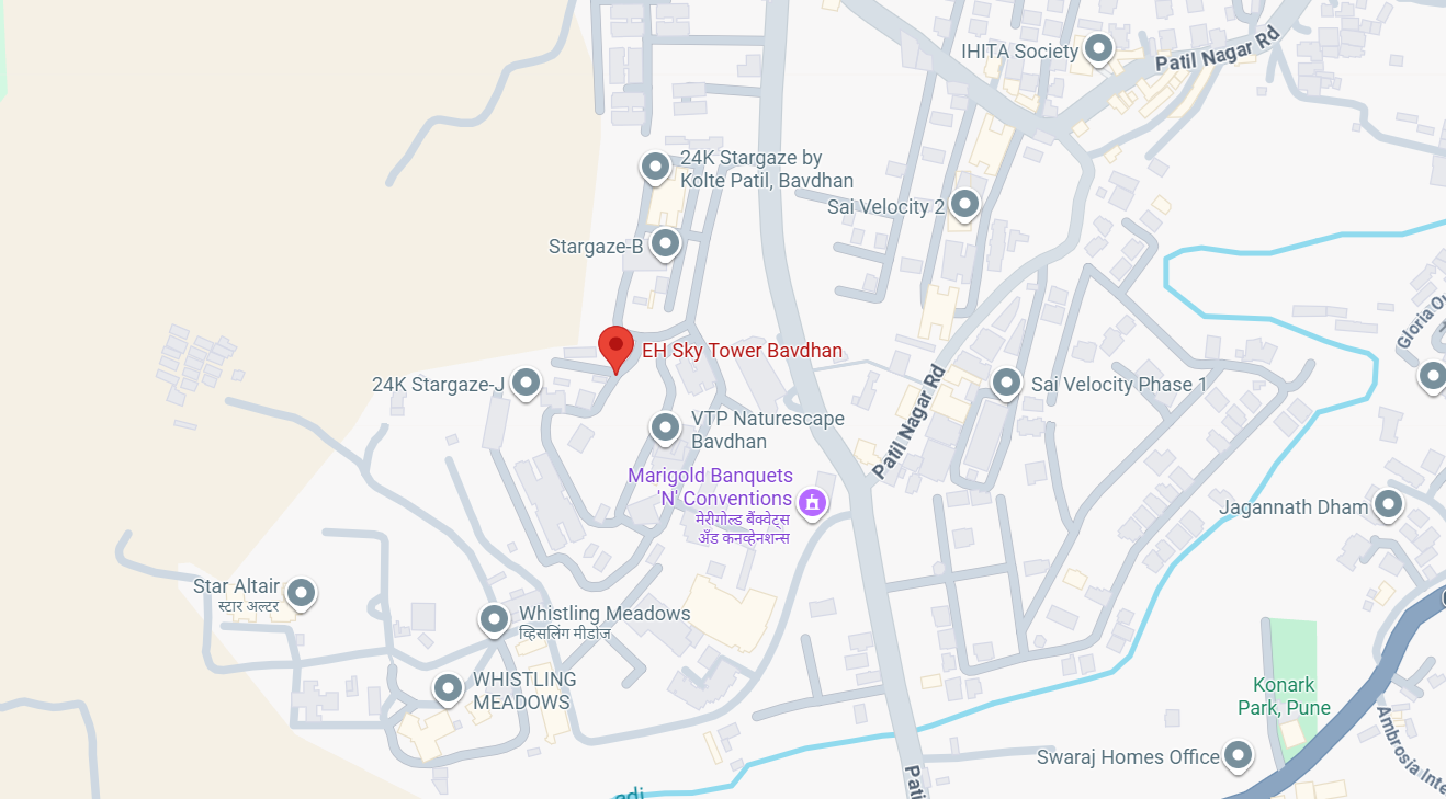 Location Map of EH Sky Tower, Bavadhan, Pune